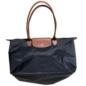 Longchamp Le Pliage Original Large Tote Bag Black L Nylon Leather Classy Trendy